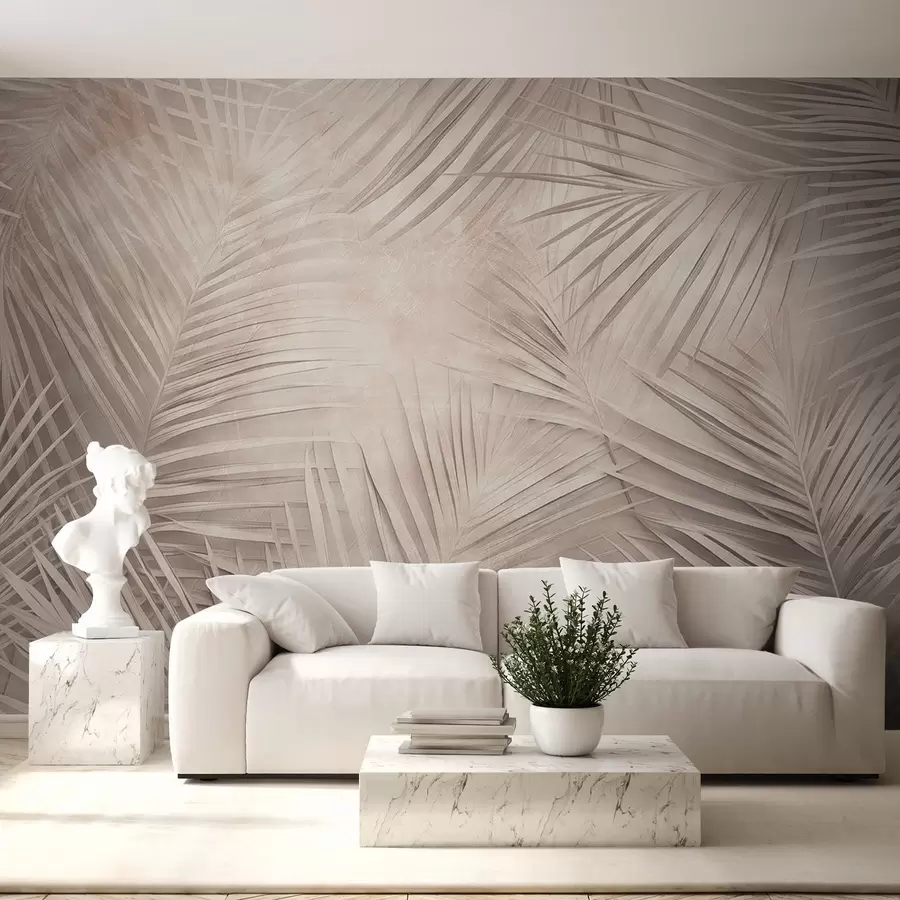 murales de pared Hojas tropicales en colores pastel w08484