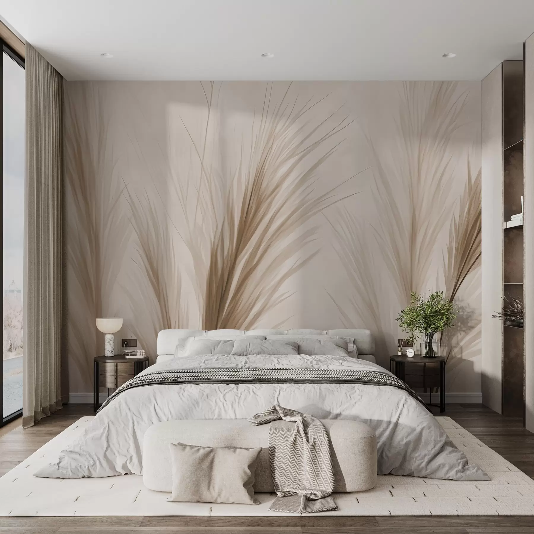 murales de pared Espigas lujosas dibujadas w02506