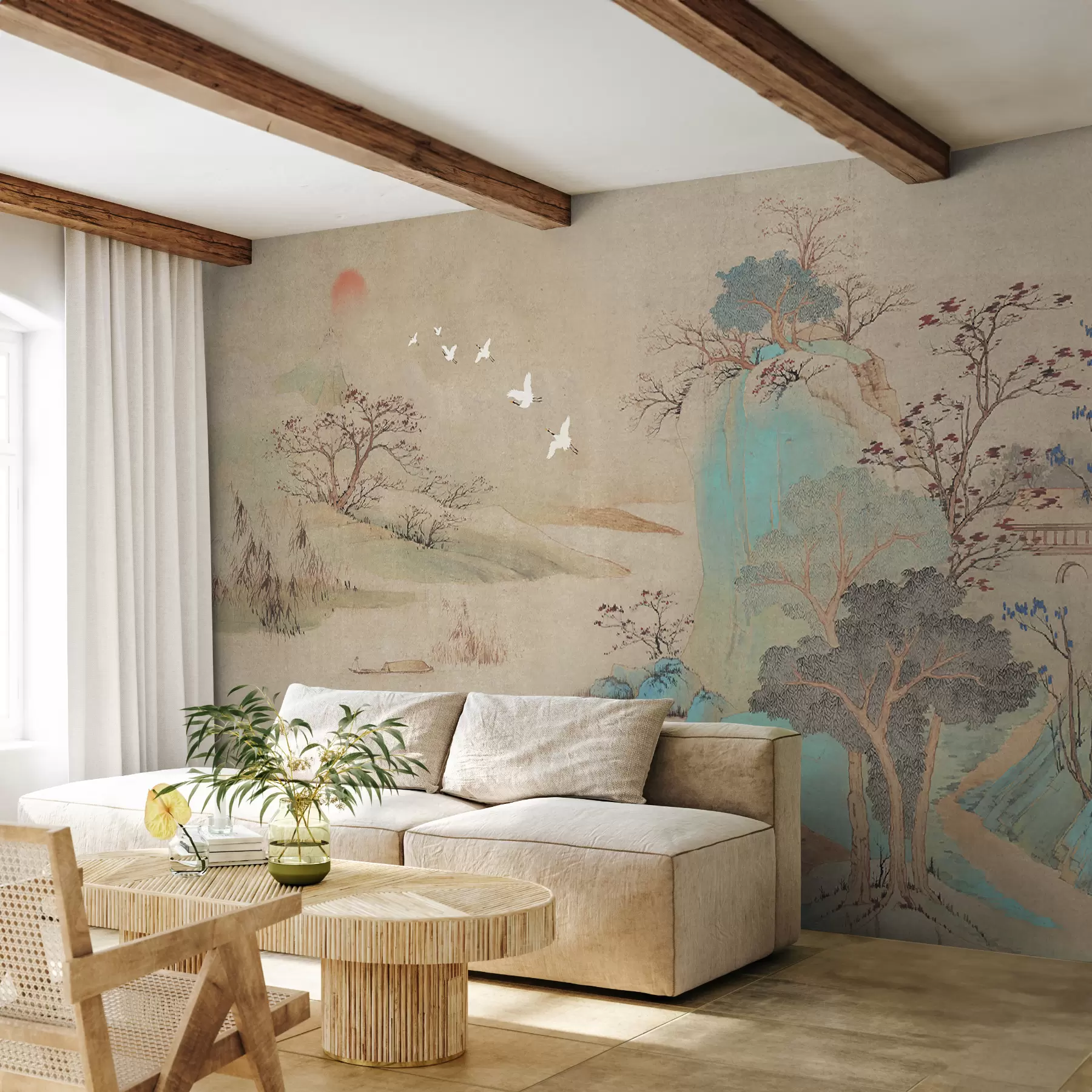 murales de pared paisaje en estilo chino u42038