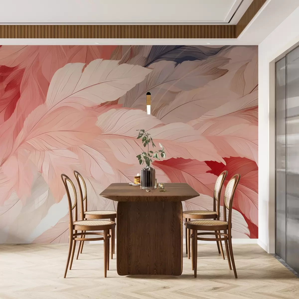 murales de pared Plumas en delicados cortes transversales w02598