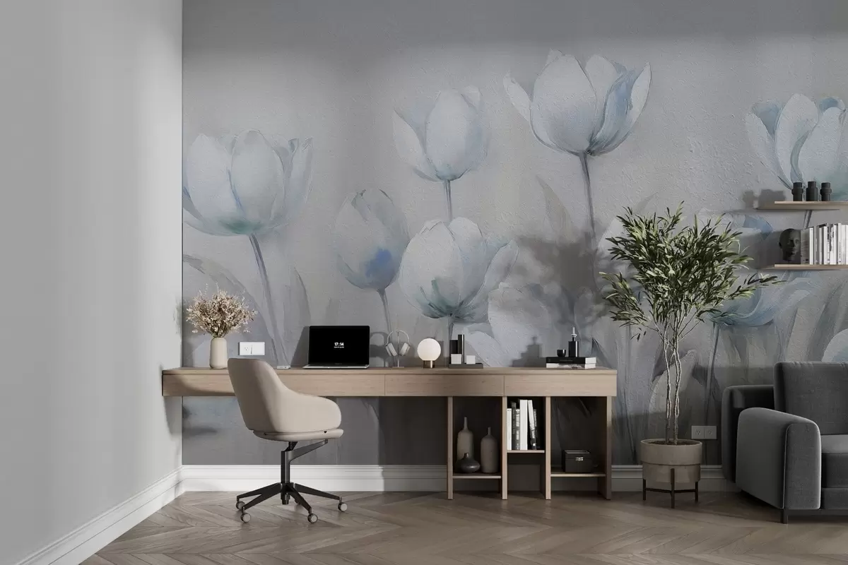 murales de pared Tulipanes en estilo grunge w02618v1