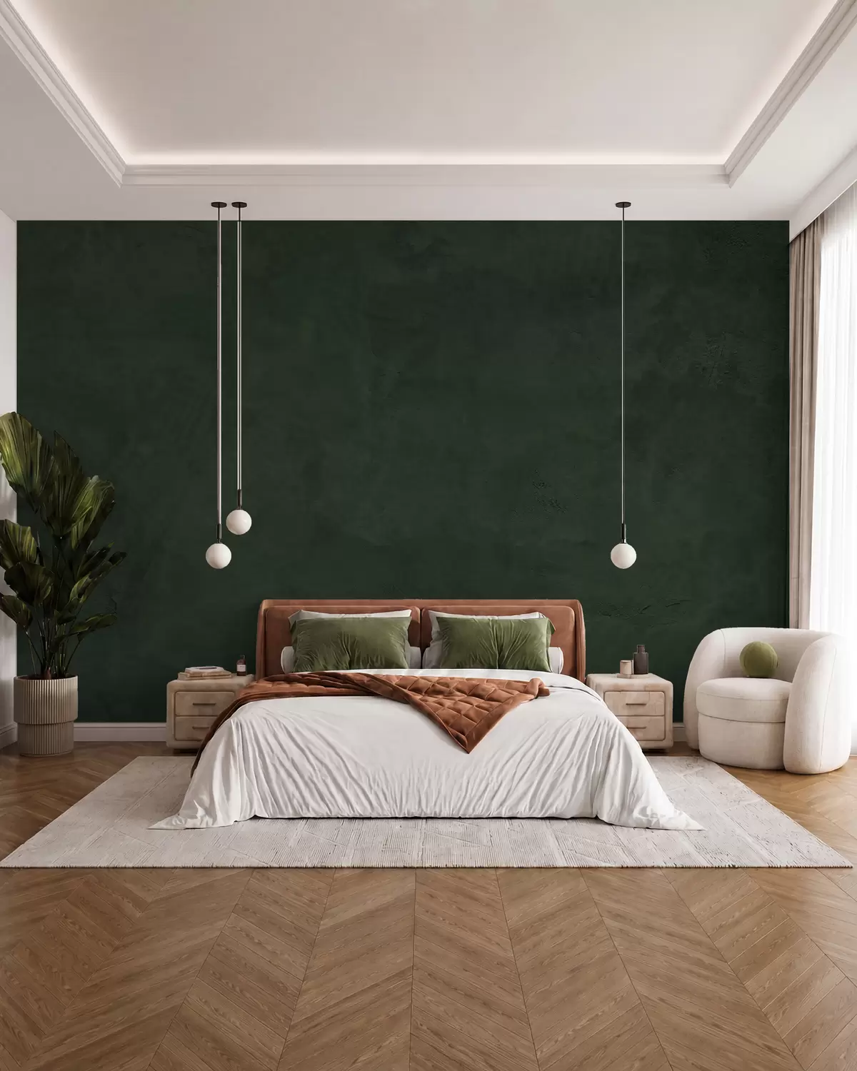 murales de pared Hormigón verde bosque w02553v1