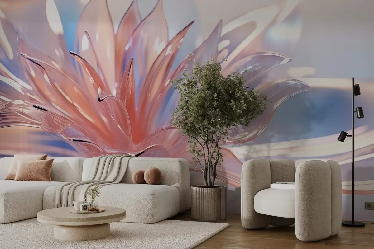 murales de pared Gran flor de cristal w02623