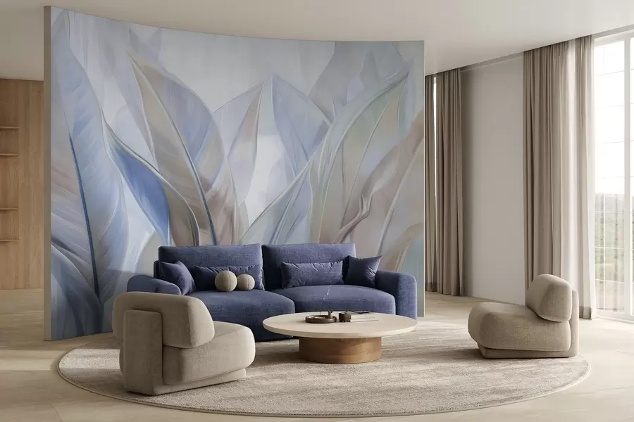 murales de pared Hojas multicolores estilizadas w02624v1