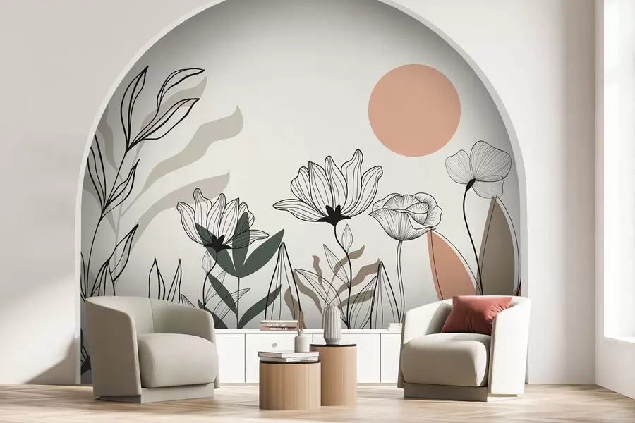 murales de pared Flores de estilo boho w02753