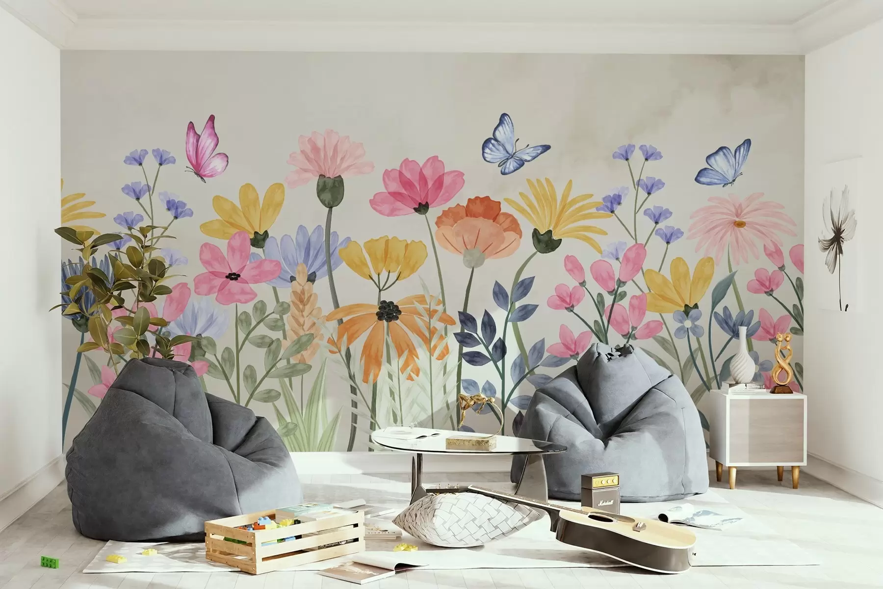 murales de pared flores silvestres brillantes w02810