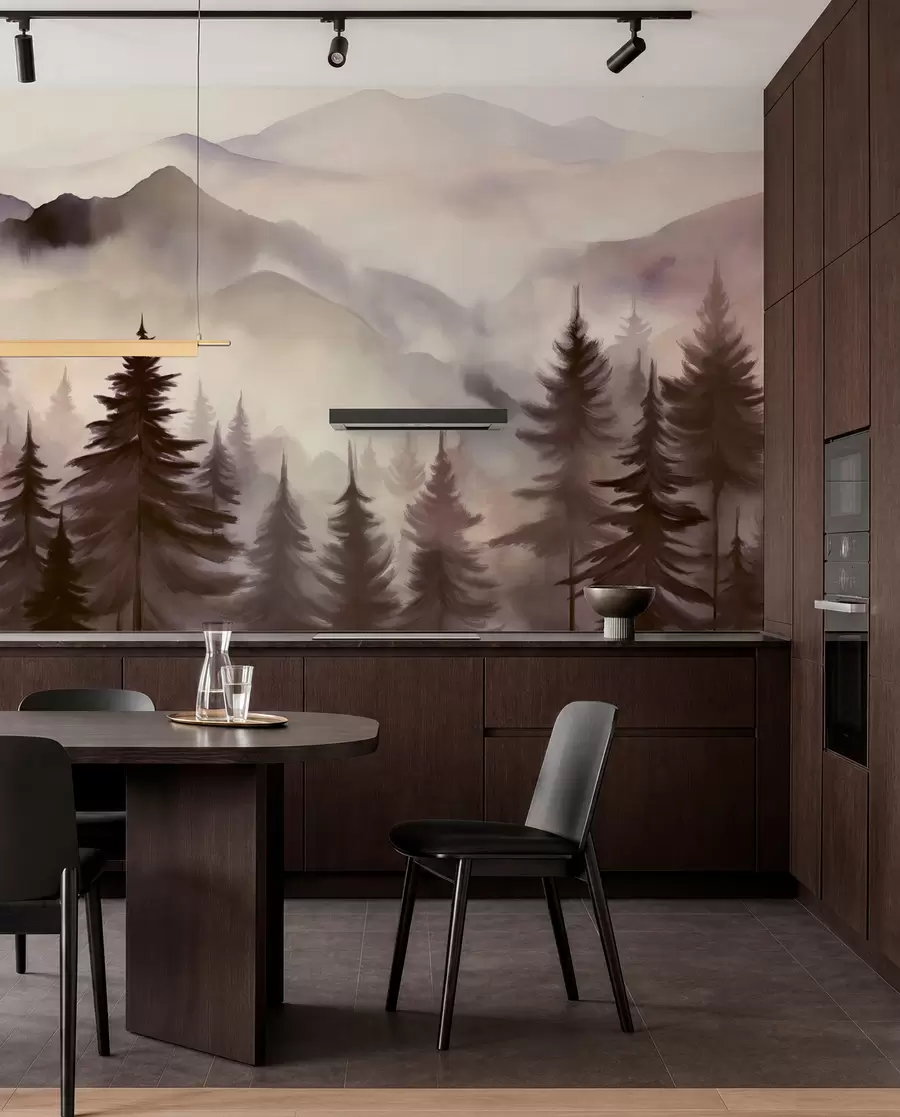murales de pared Crestas malva al amanecer w08639v1
