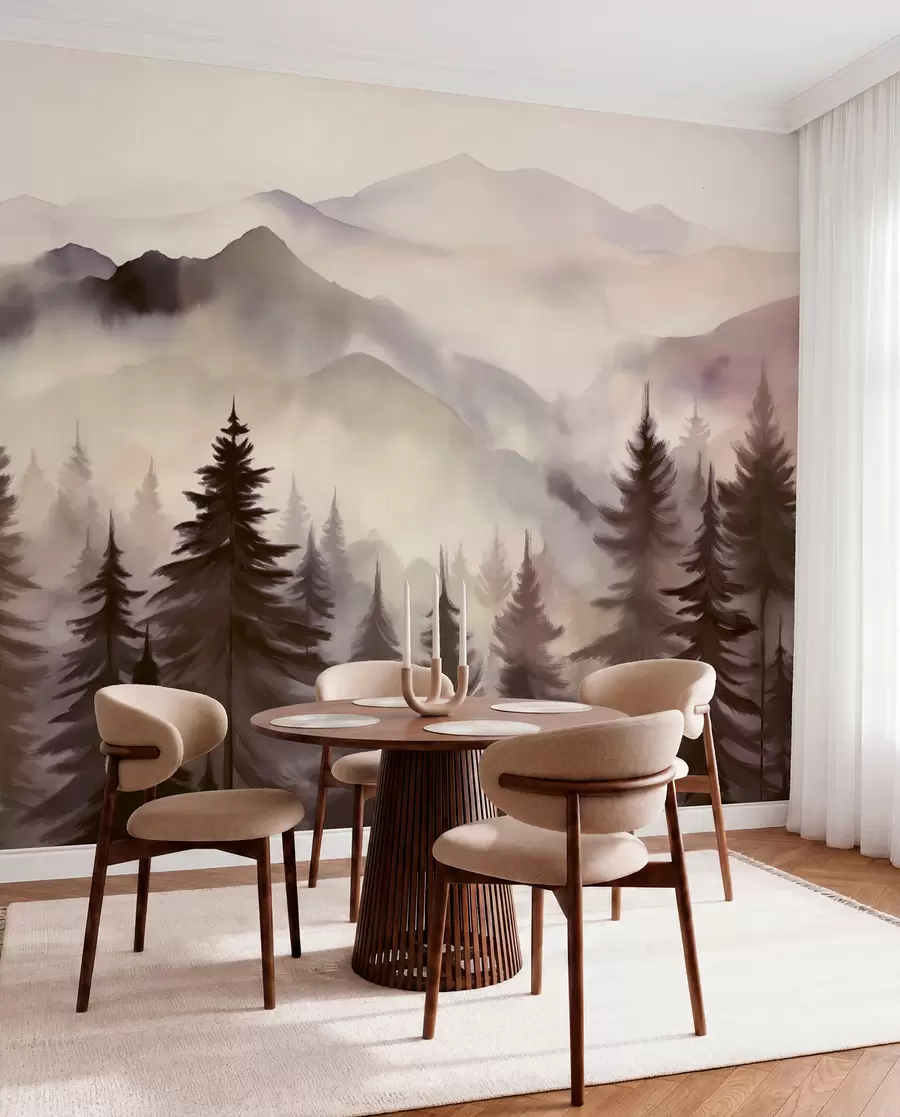 murales de pared Crestas malva al amanecer w08639v1