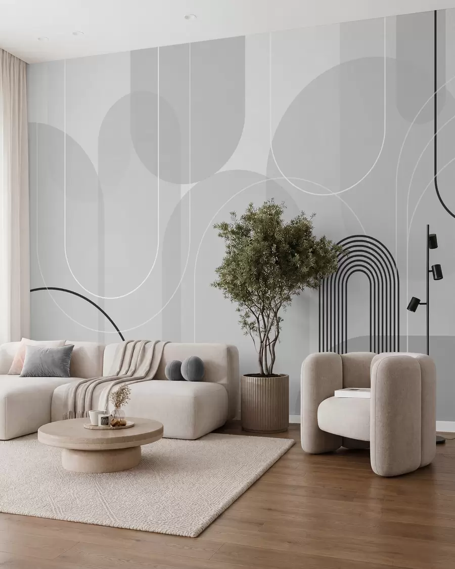 murales de pared Arcos en gris plata w02826v1
