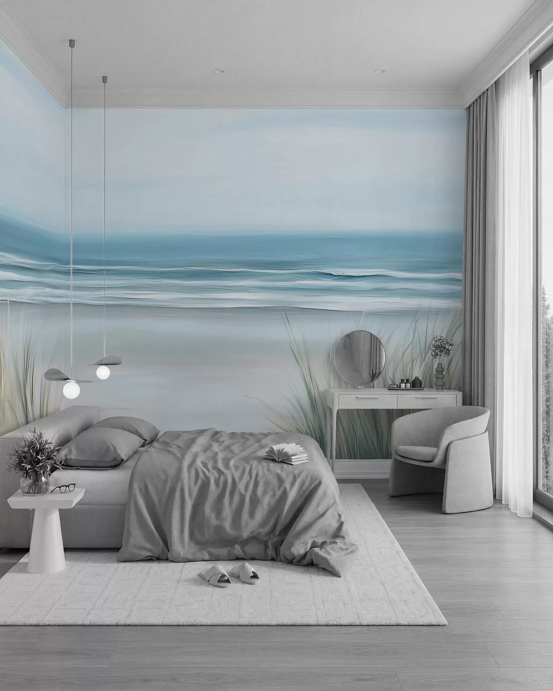 murales de pared Costa en pinceladas amplias w02869