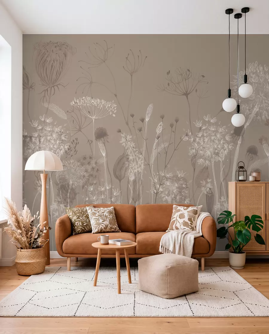 murales de pared Boceto de prado sobre topo w08637v2