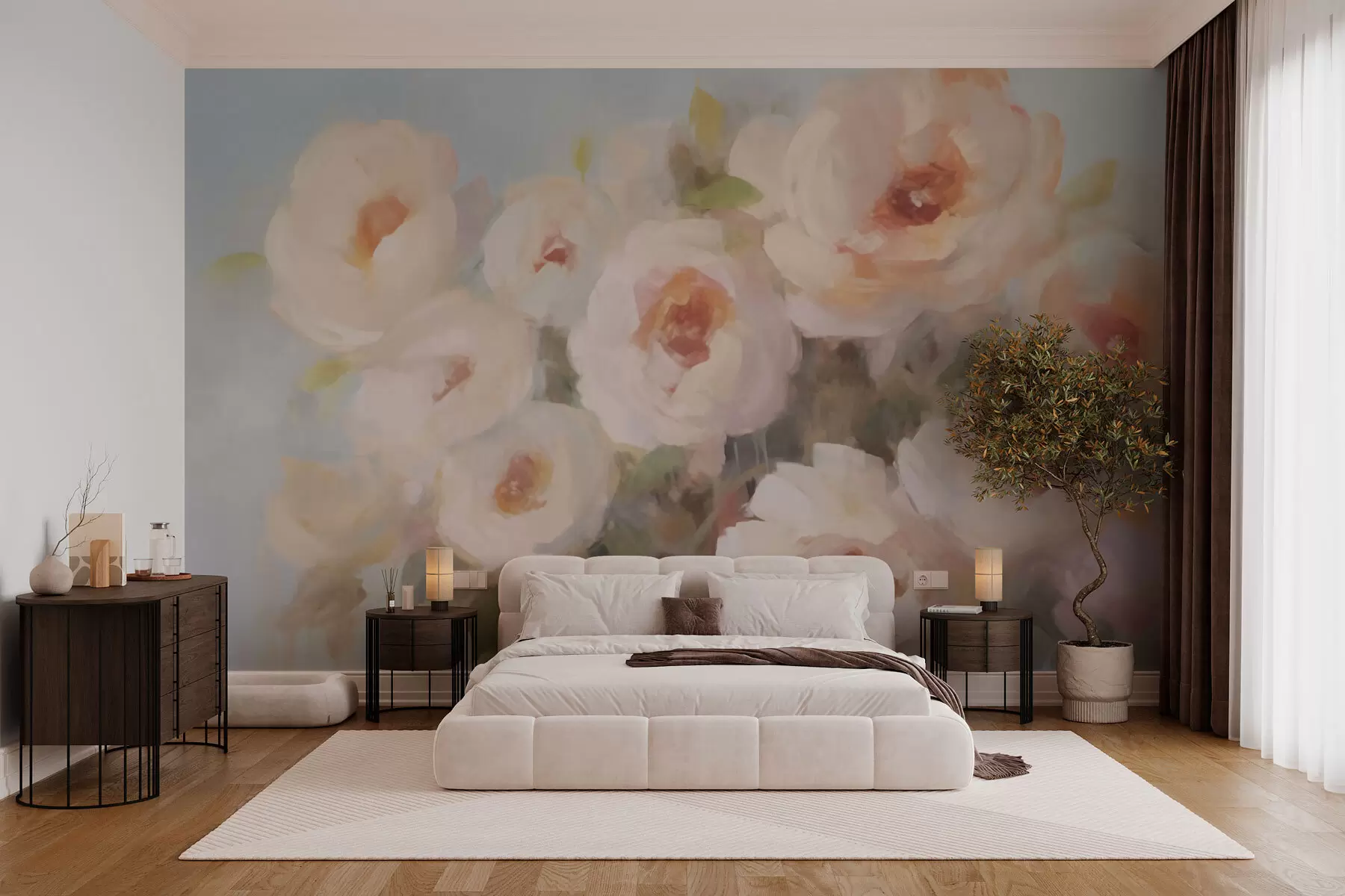 murales de pared Flores grandes y exuberantes w02881