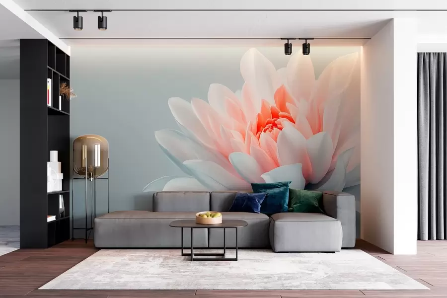 murales de pared Flor grande sobre fondo gris  w02906