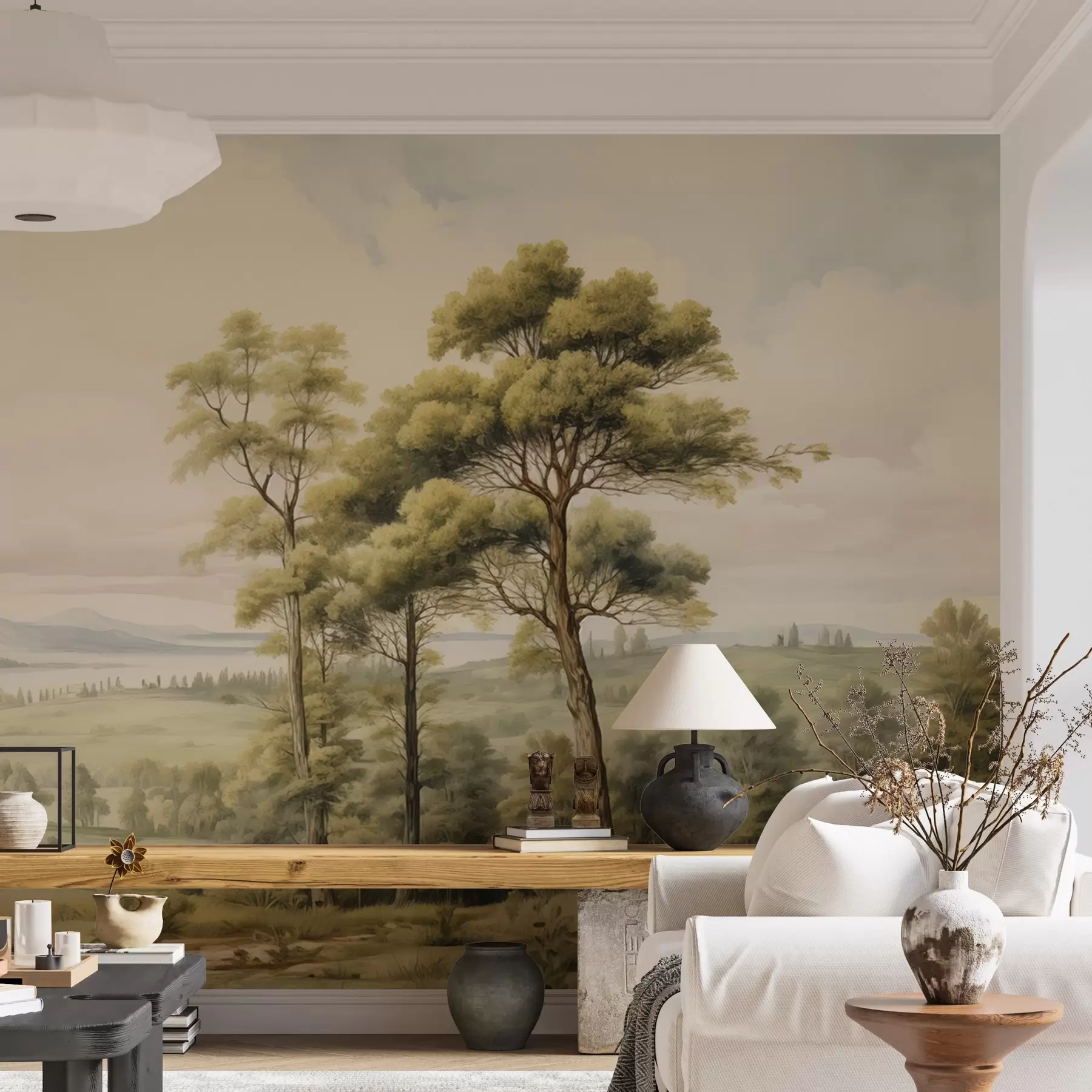 murales de pared Paisaje moderno en acuarela w02978