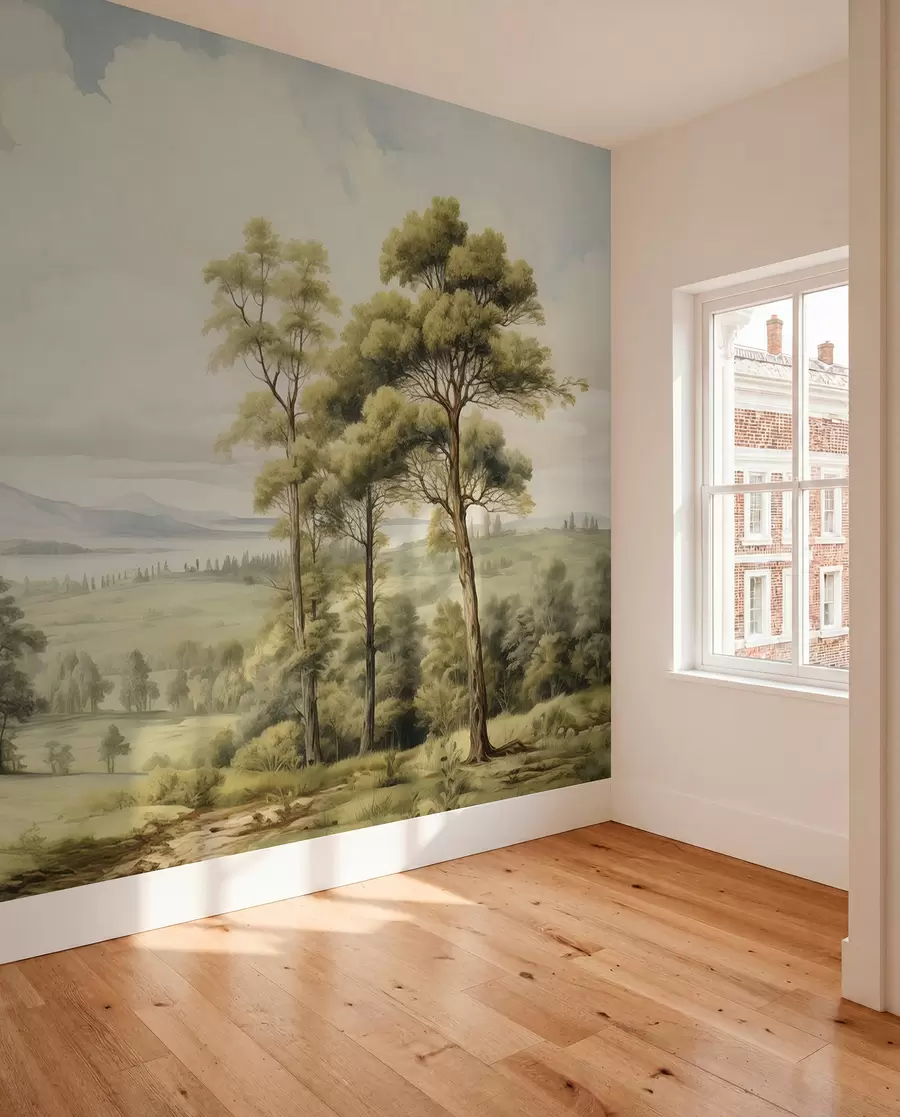 murales de pared Paisaje moderno en acuarela w02978