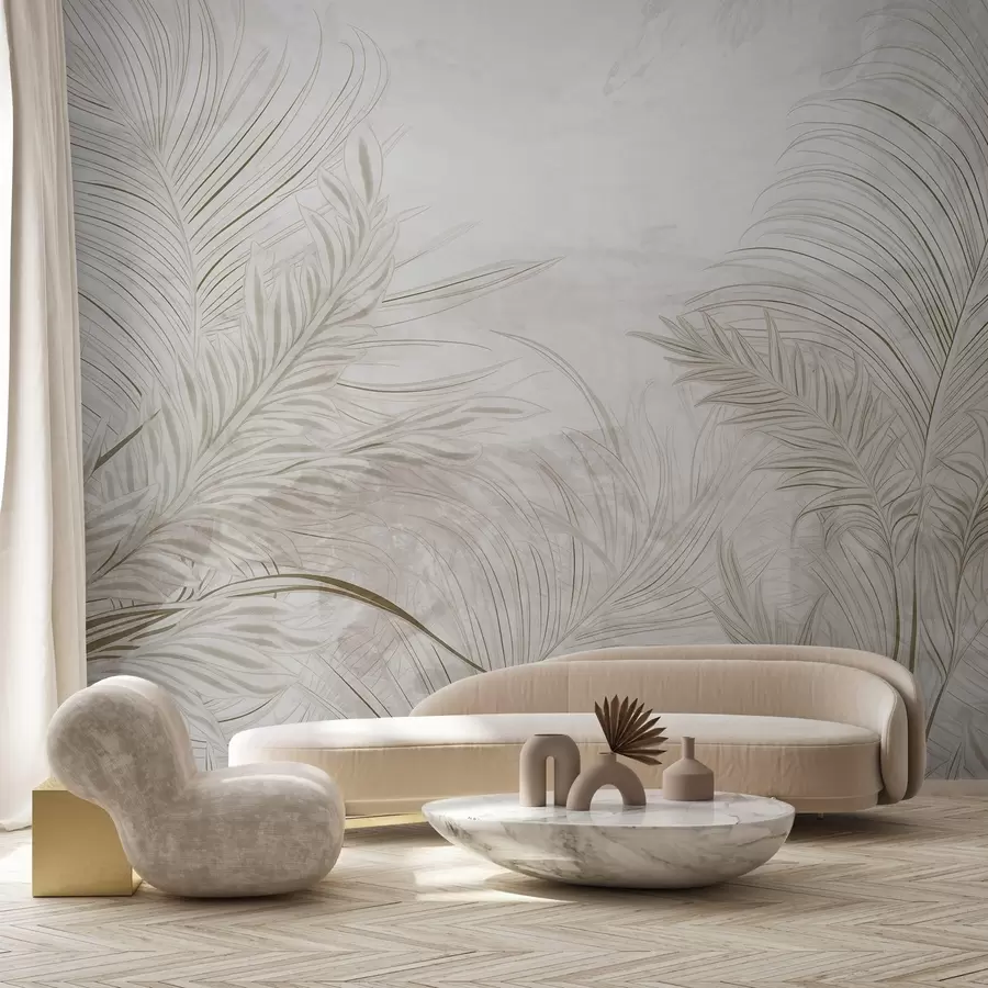 murales de pared Elegantes hojas grunge w03207