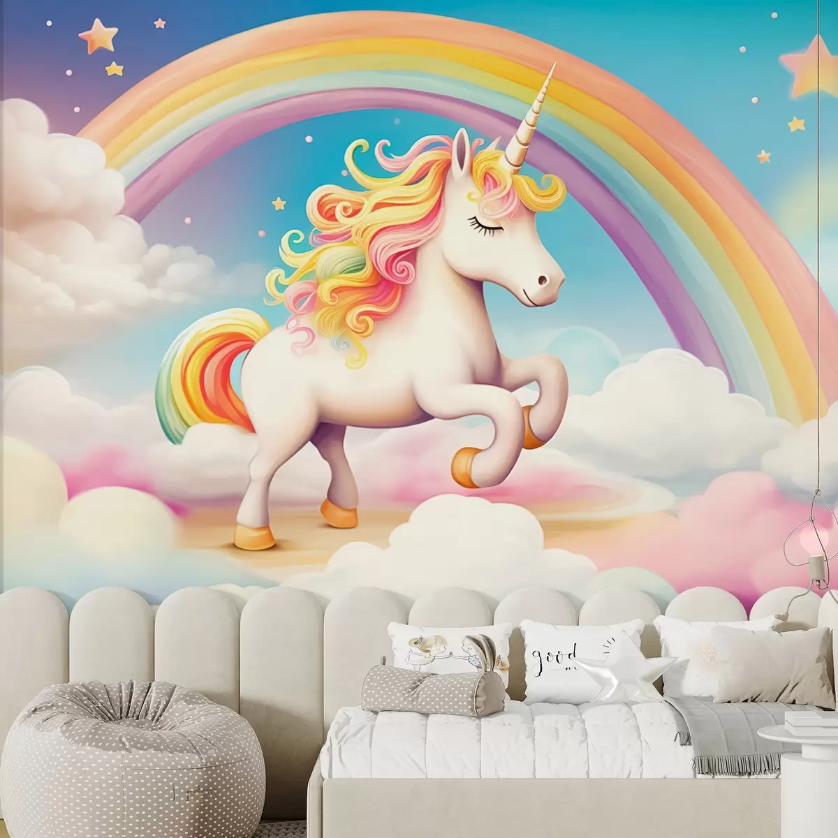 murales de pared Unicornio bajo el arcoíris w08820