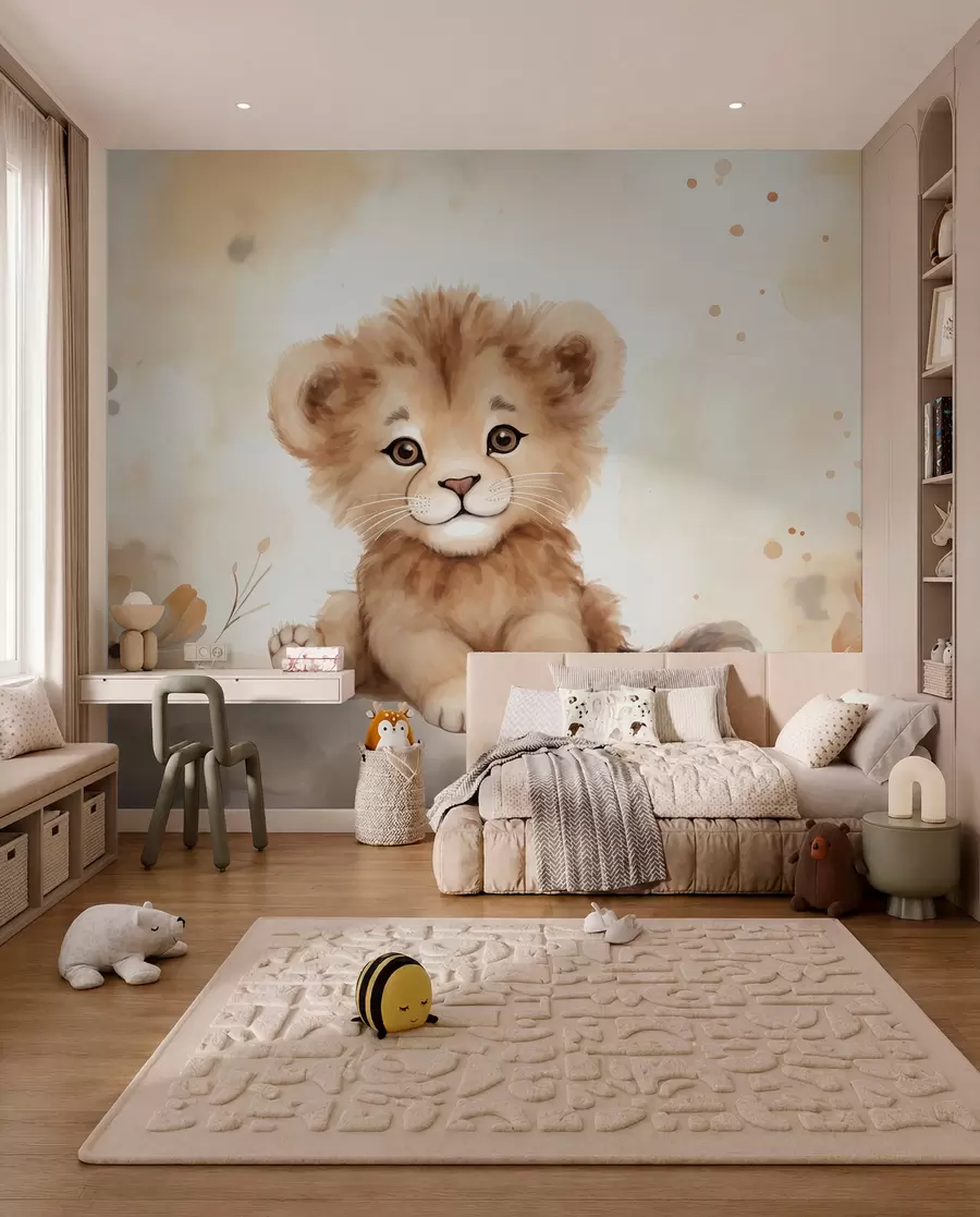 murales de pared Retrato de un leoncito w08844