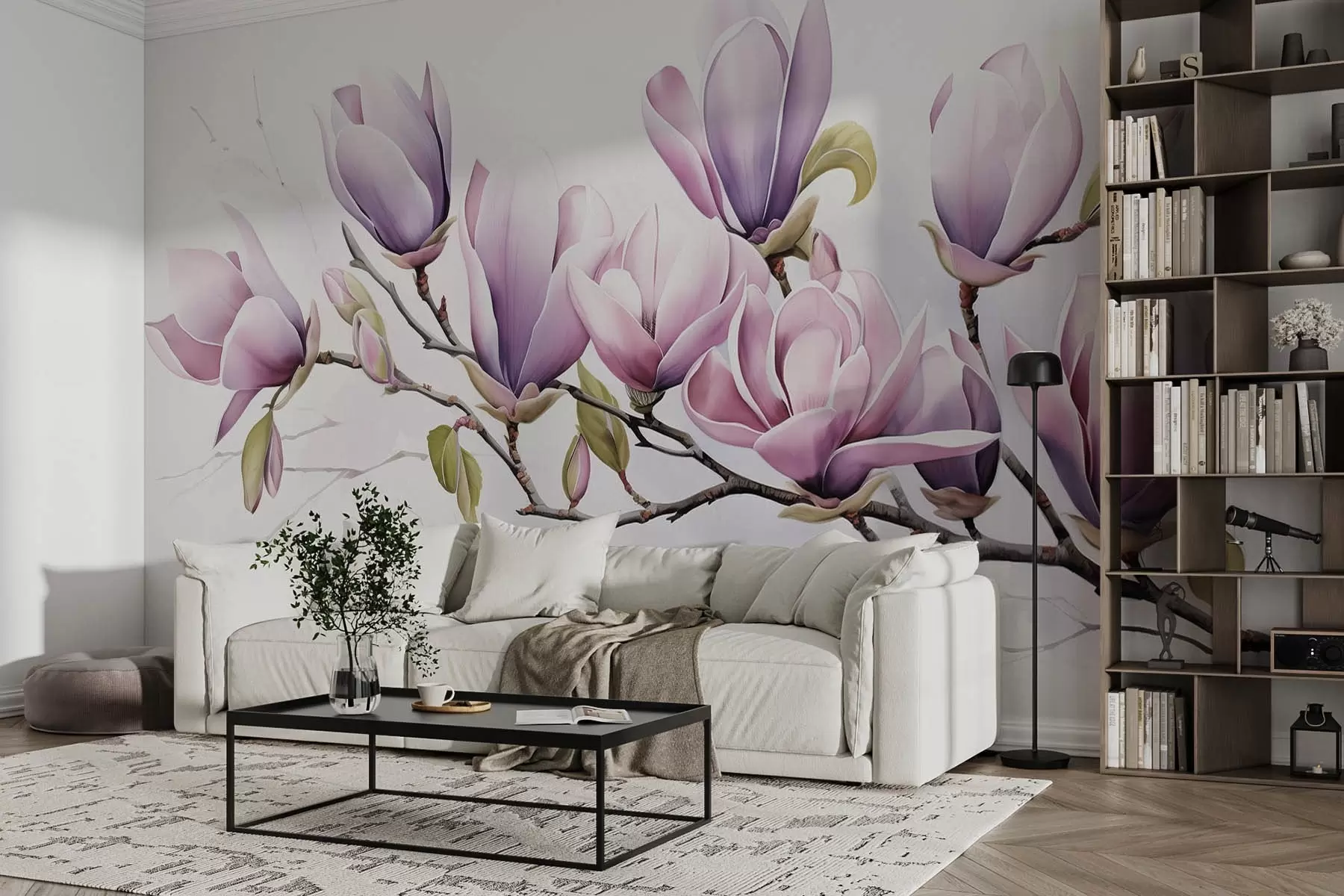 murales de pared Gran rama de magnolia w08860