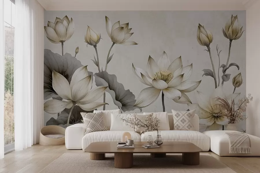 murales de pared Lotos pintados w03332