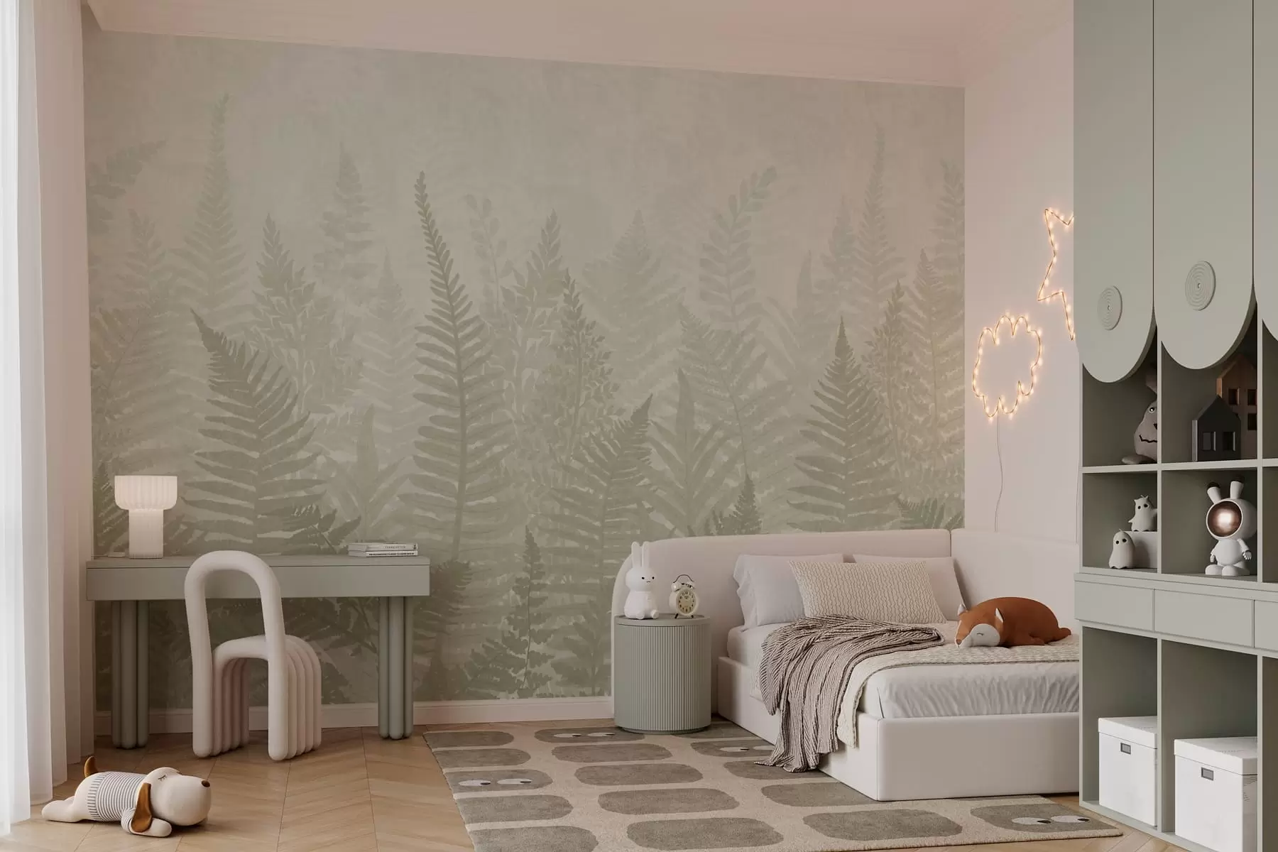murales de pared Tendencia de las plantas de helecho w03402