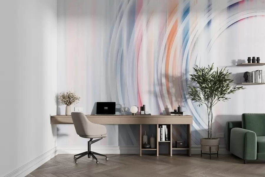 murales de pared Anillos caóticos abstractos w08929v1