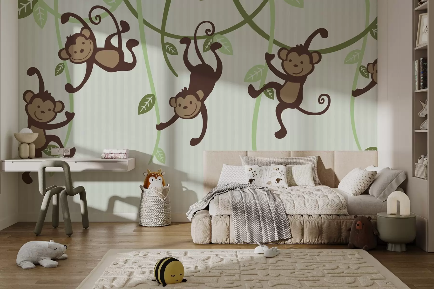 murales de pared Monos en lianas w03477