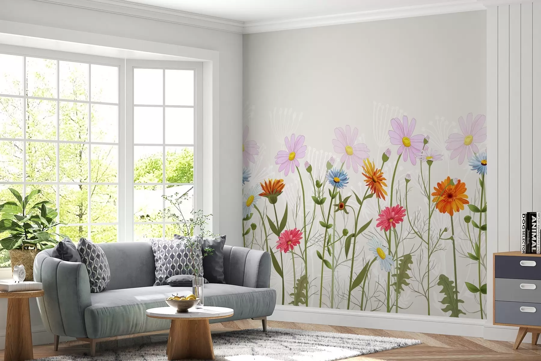 murales de pared Flores silvestres brillantes w03484