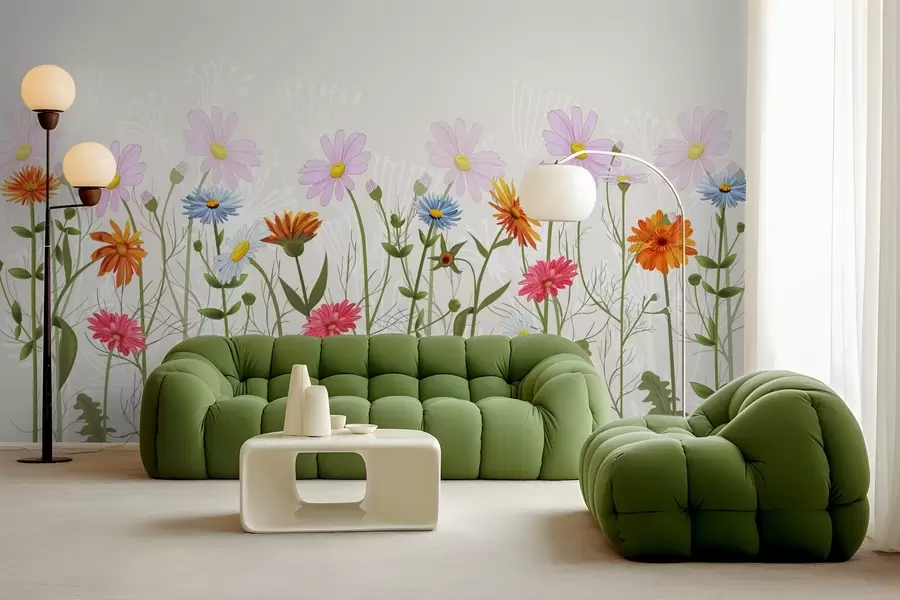 murales de pared Flores silvestres brillantes w03484
