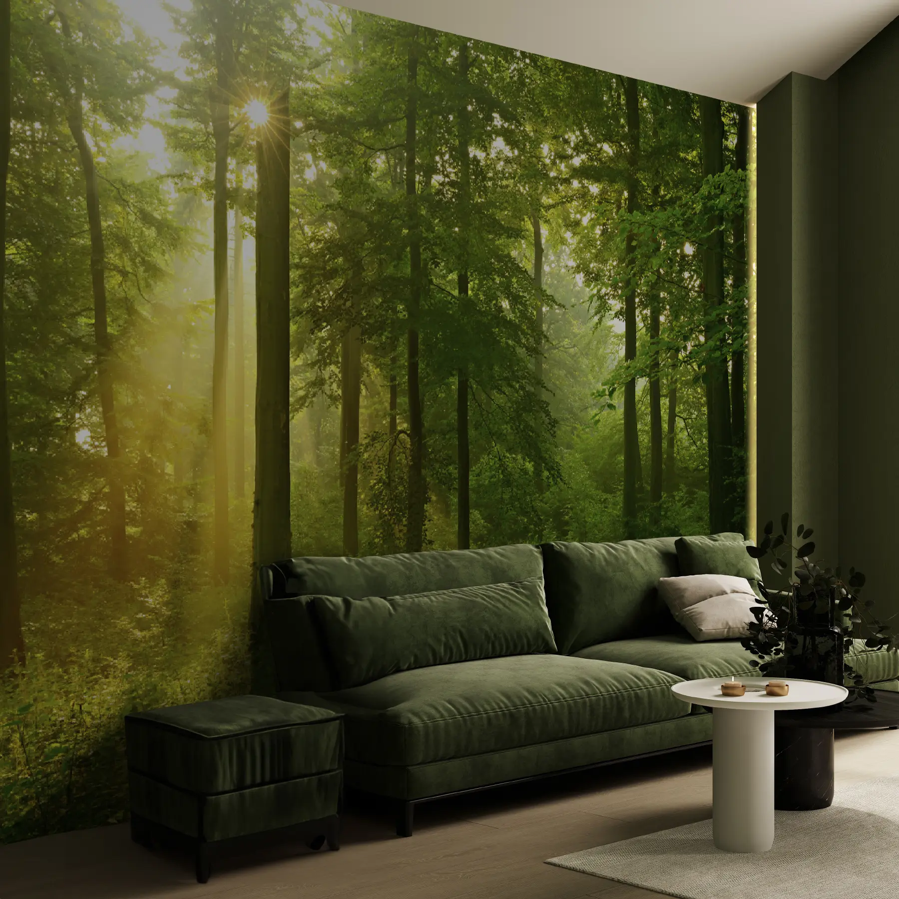 murales de pared Silencio en el bosque soleado u57295