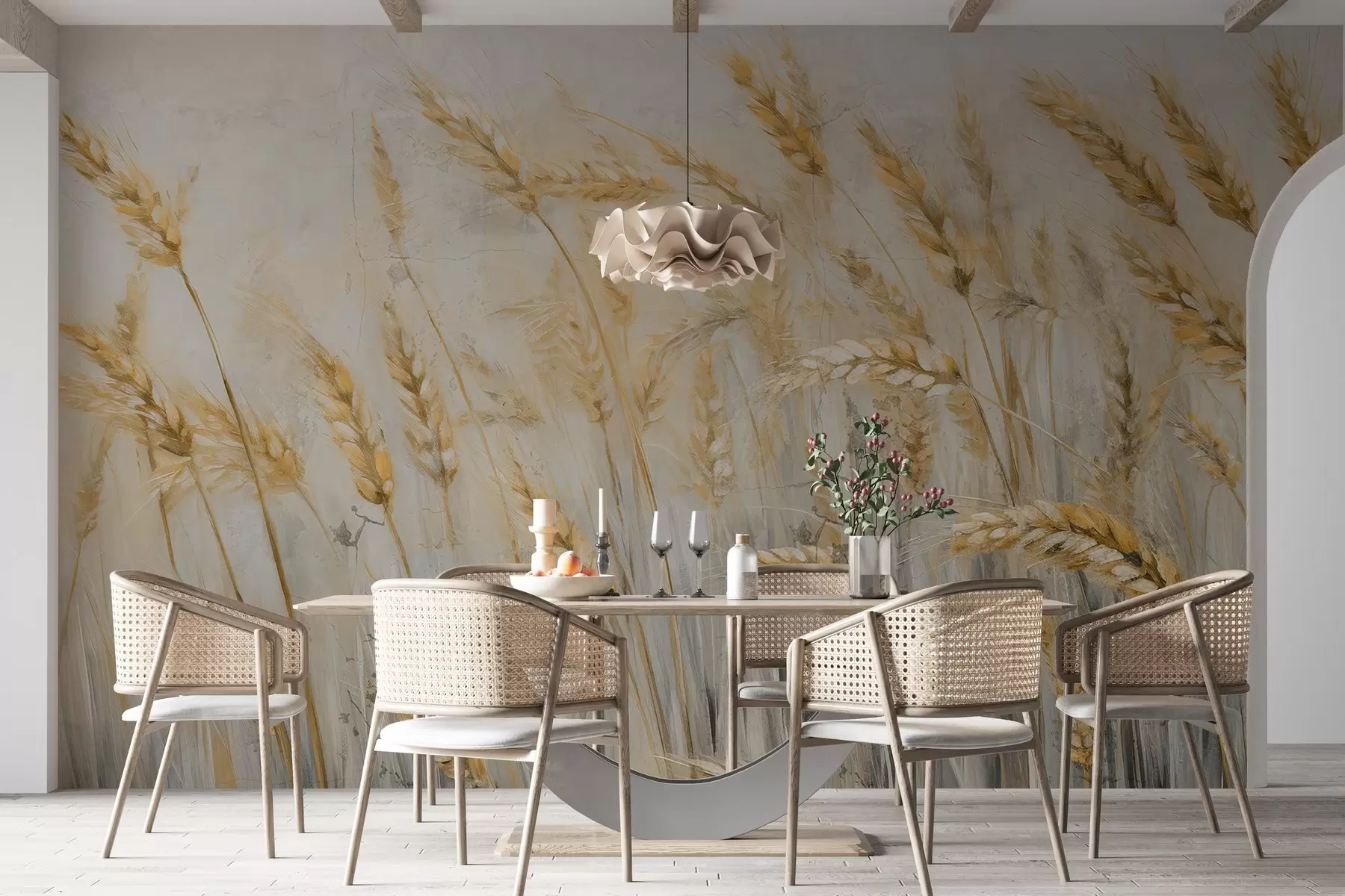 murales de pared Espiguillas pintadas en una pared grunge w03660