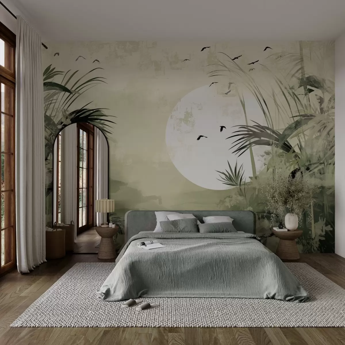 murales de pared Puesta de sol de estilo grunge w03695