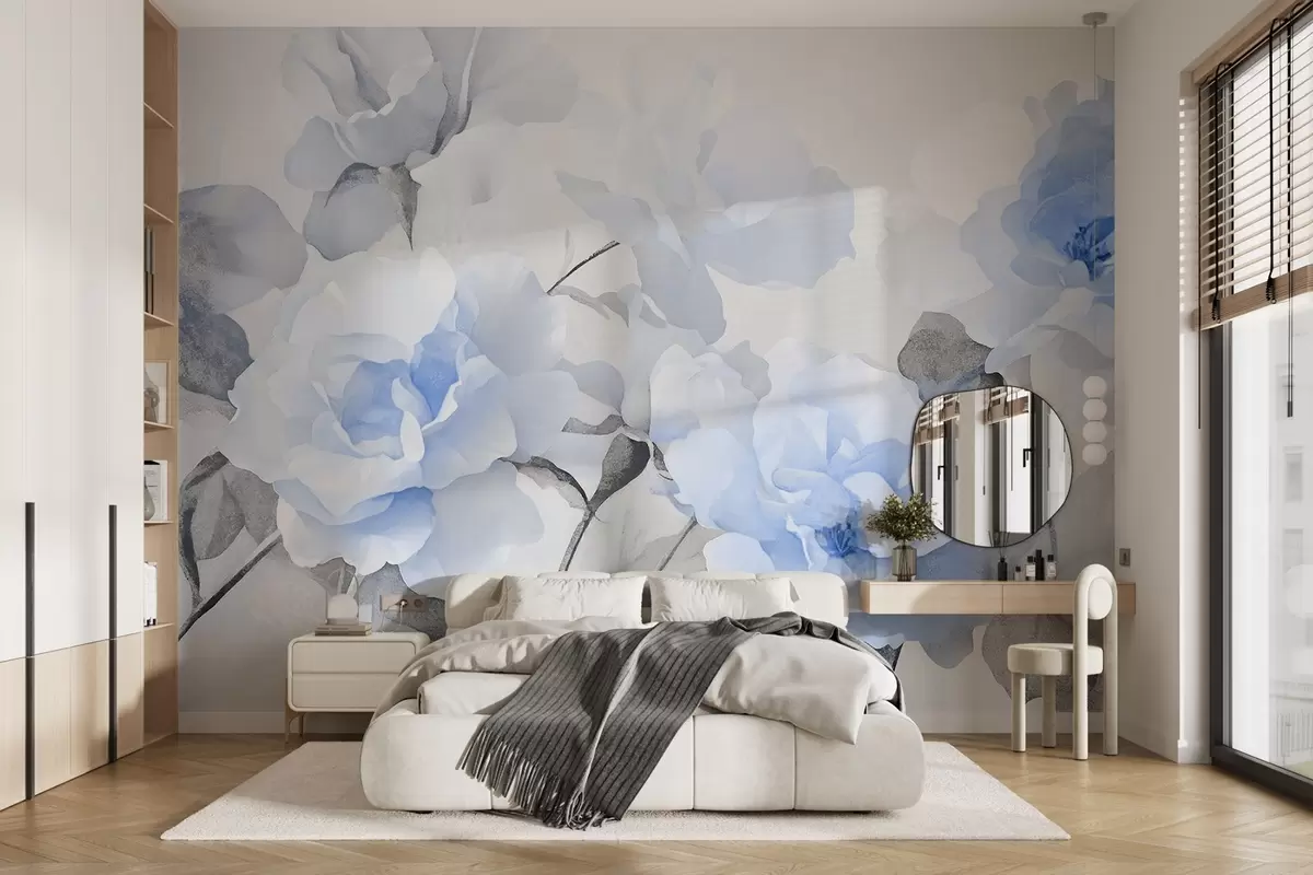 murales de pared Delicadas flores vintage con textura w09071