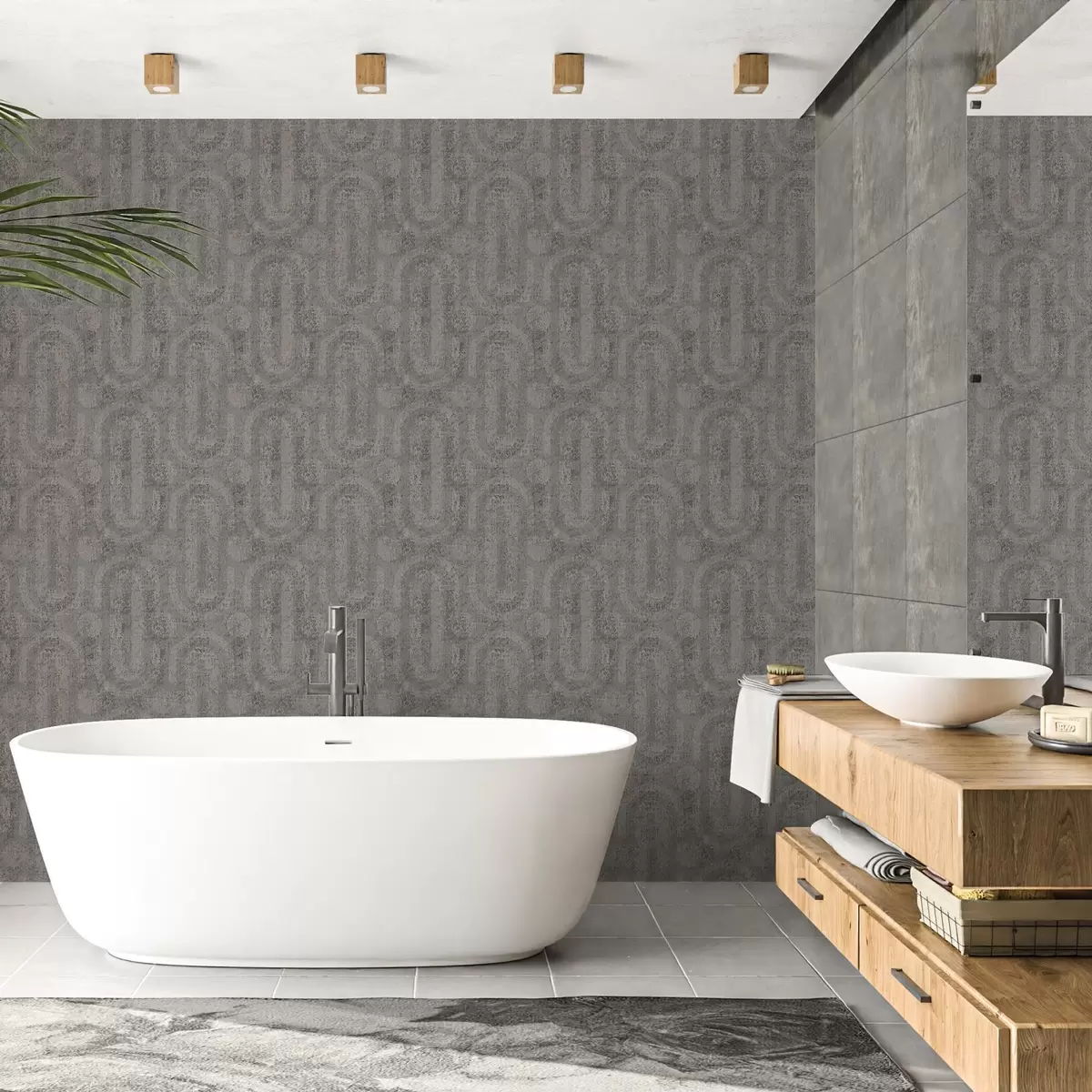 Papel pintado Gráficos en estilo gris con rozaduras a00143