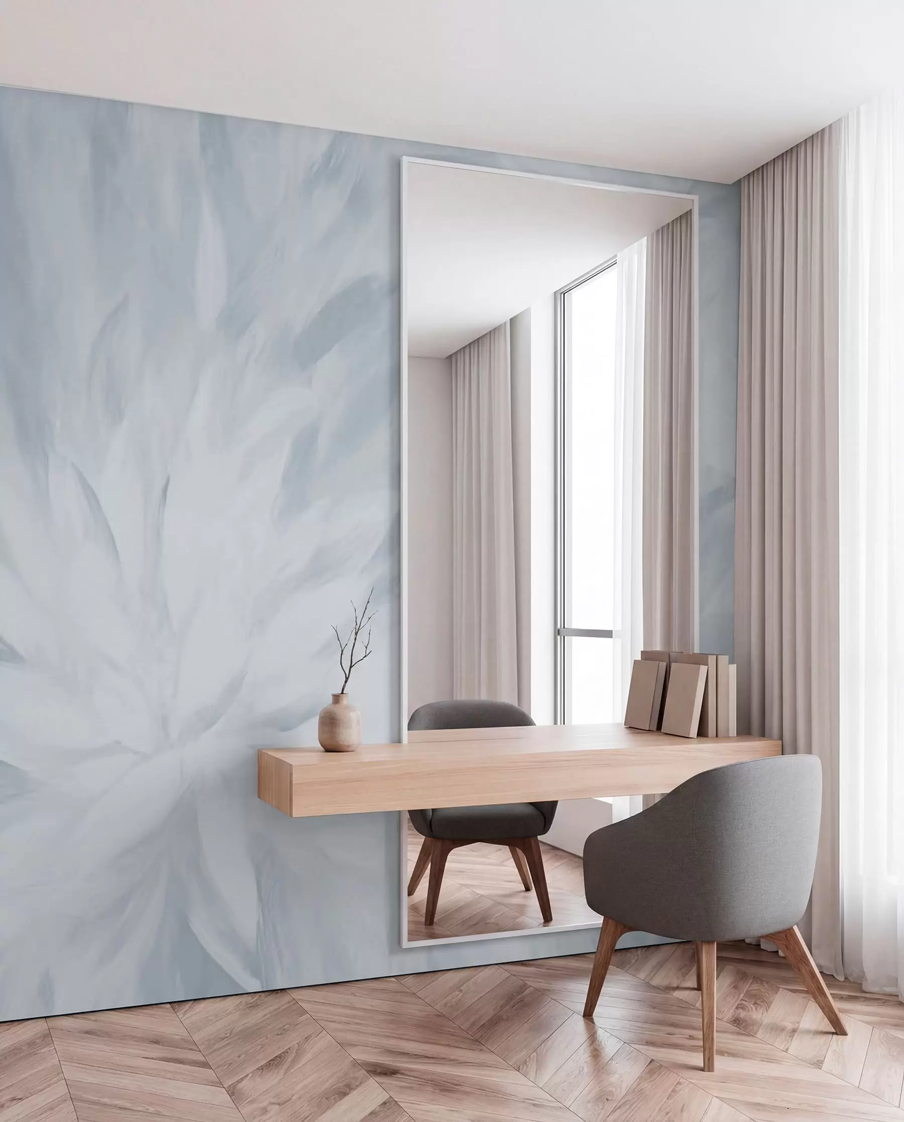 murales de pared Flores en estilo de trazos suaves w03986v3