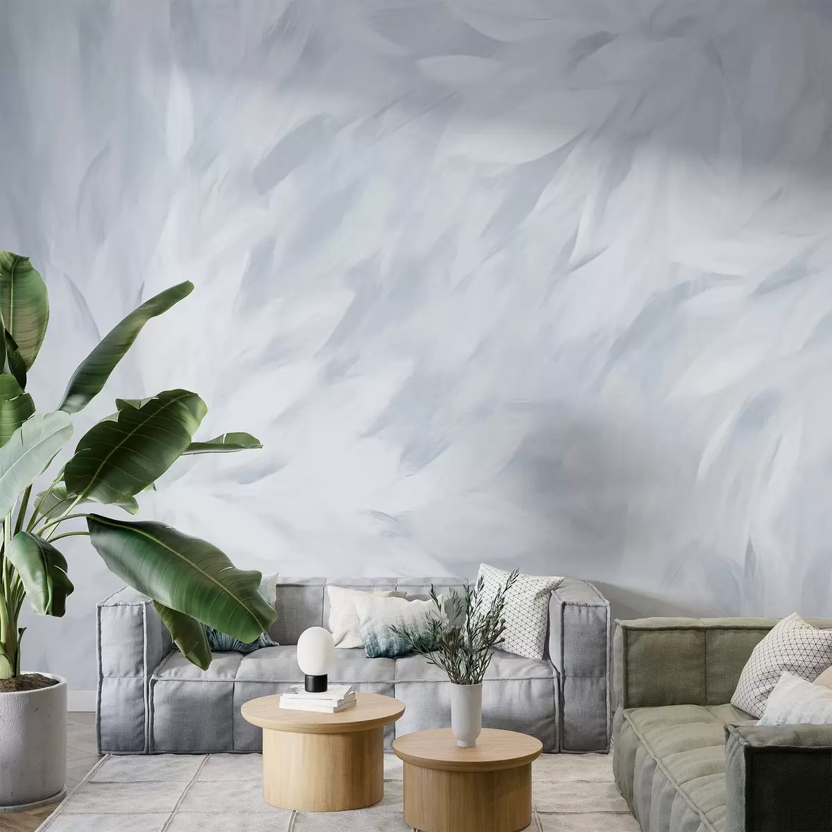 murales de pared Flores en estilo de trazos suaves w03986v3