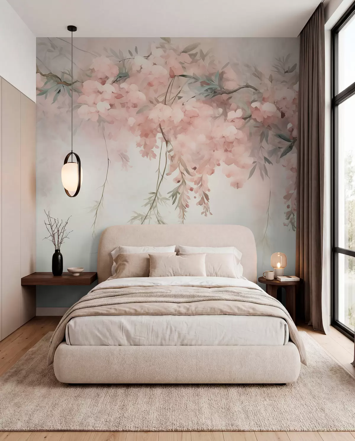 murales de pared Dosel floral en verde salvia w09172v1