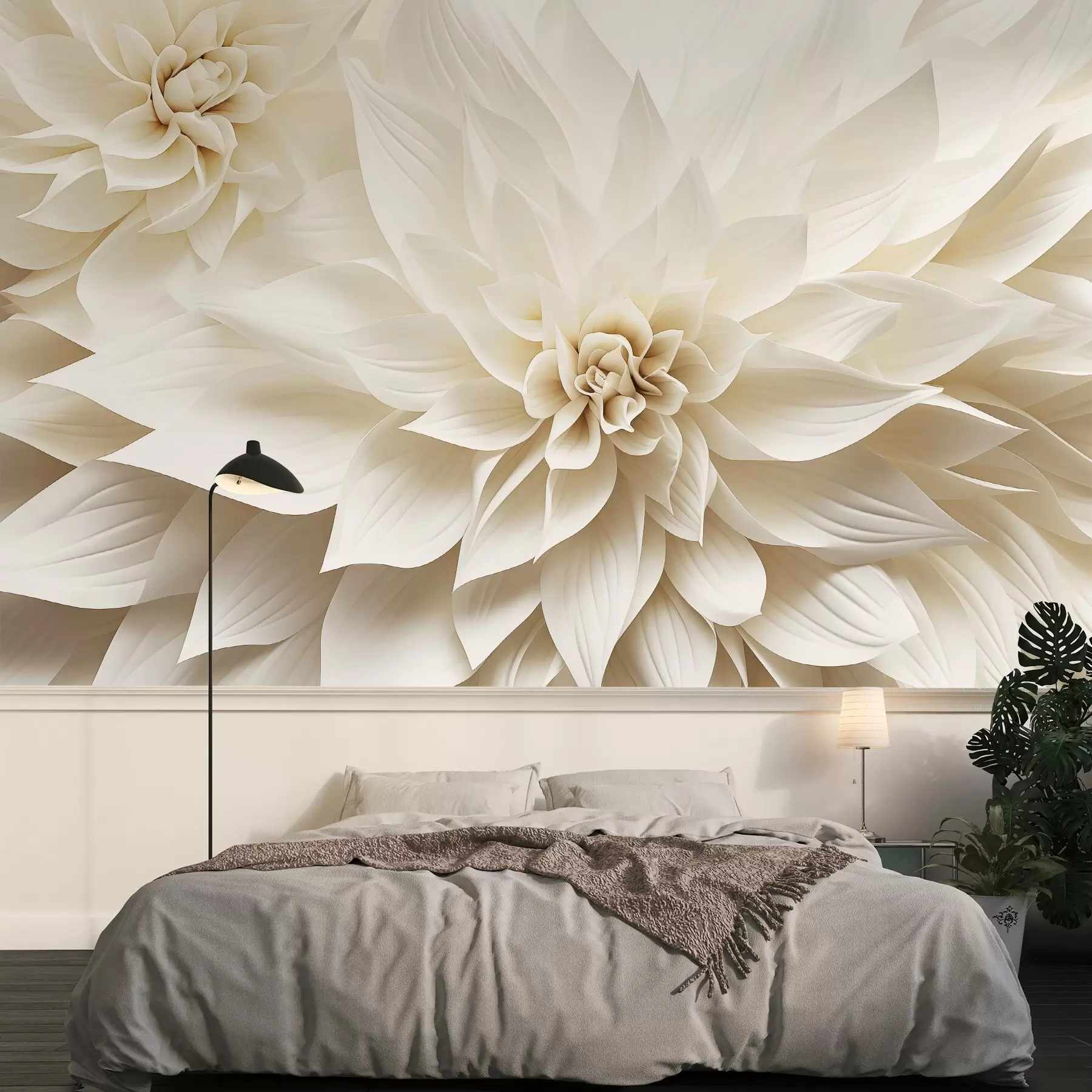 murales de pared Flores volumétricas w09173