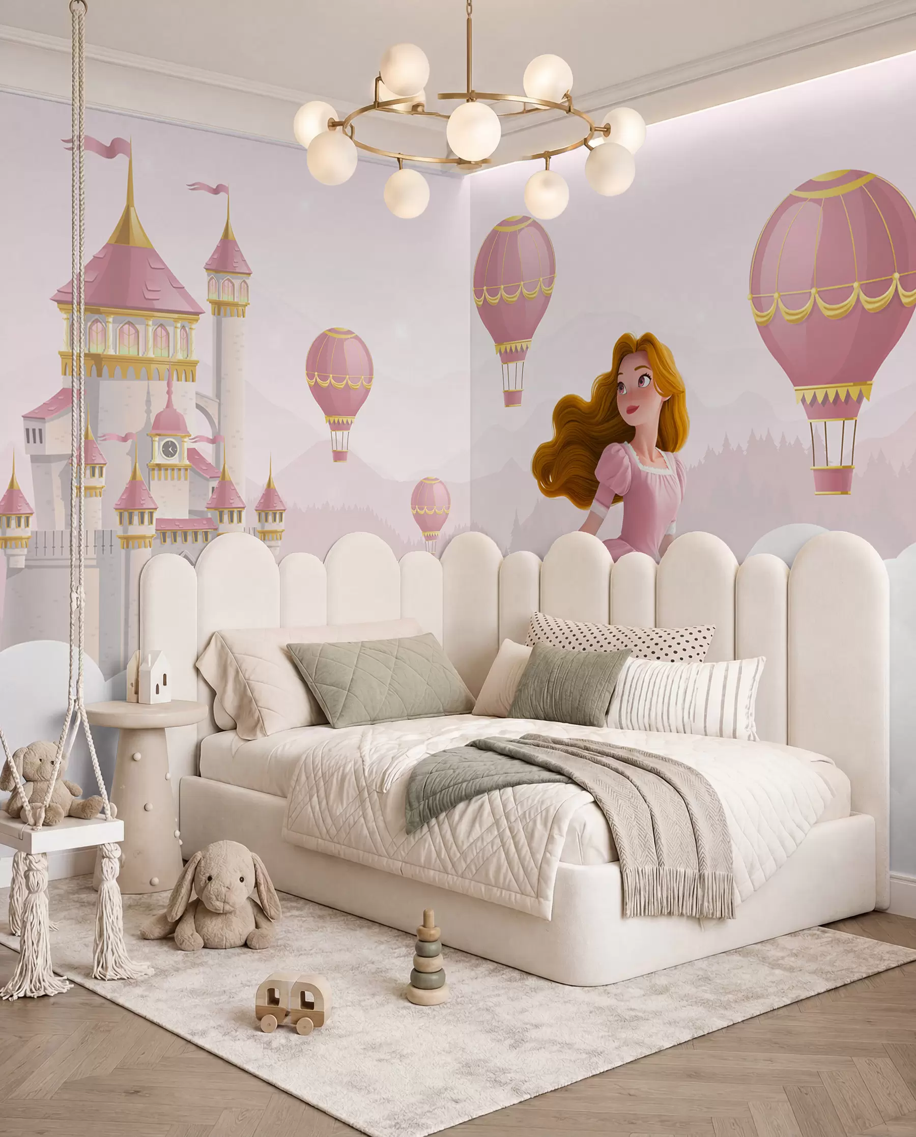 murales de pared Globos sobre el castillo w04015v1