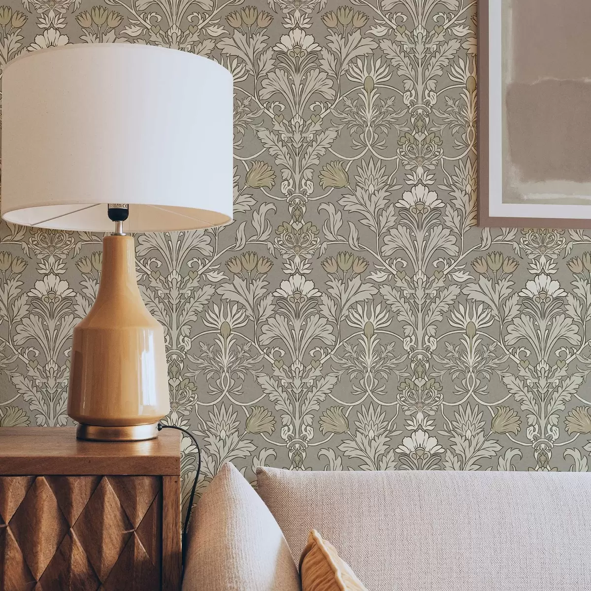 Papel pintado Adorno floral clásico al estilo de William Morris a00171