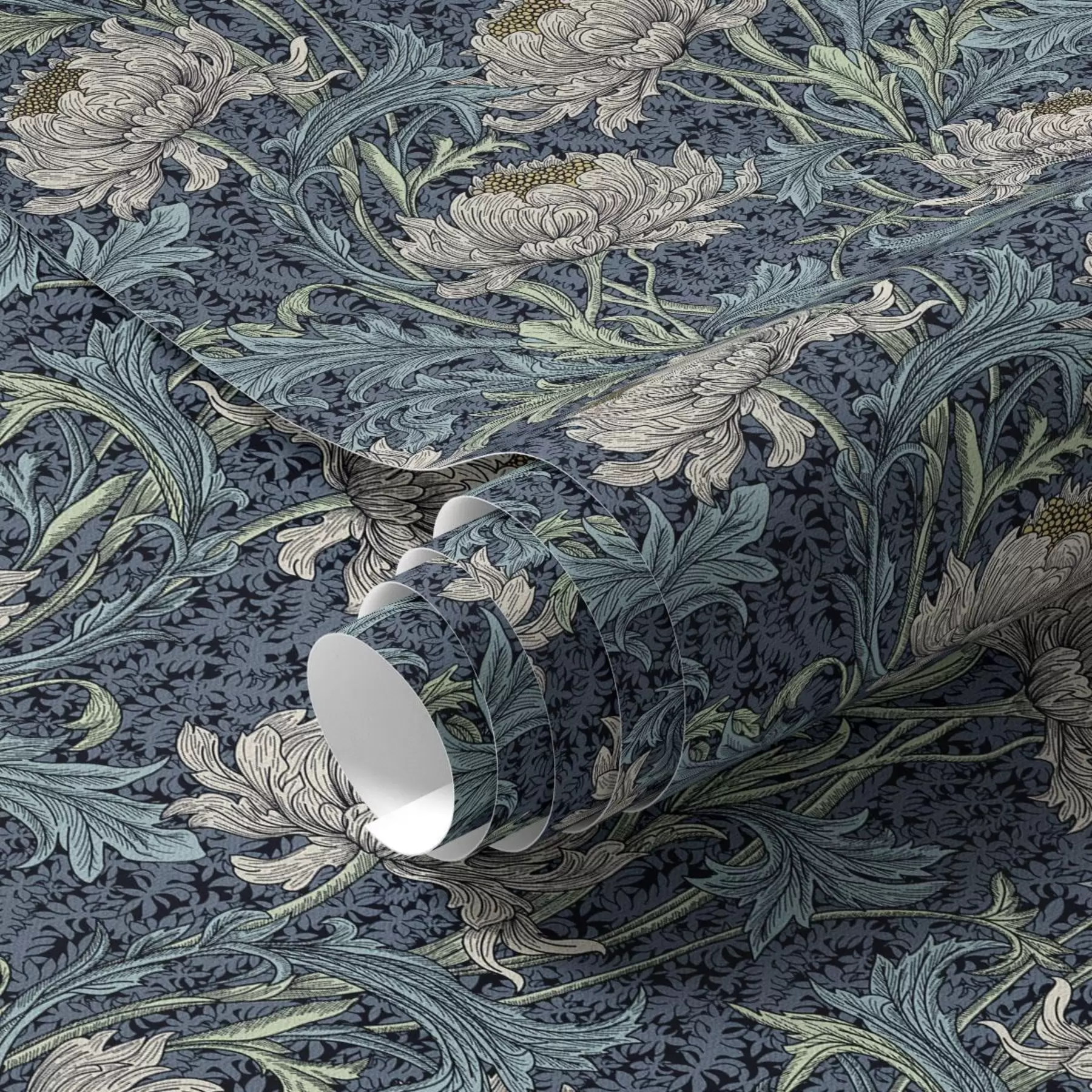 murales de pared Peonías vintage sobre fondo oscuro, estilo floral gótico a00233