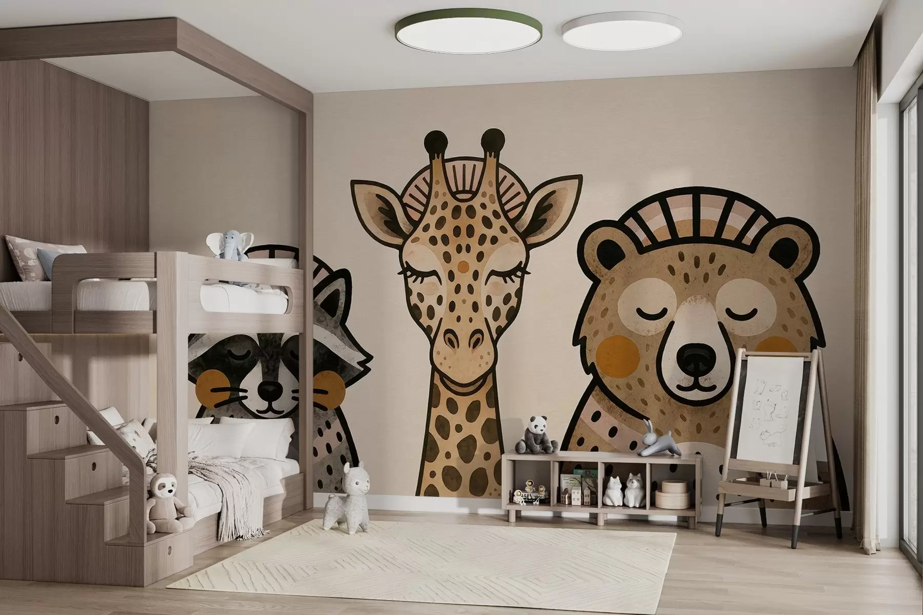 murales de pared Animales dibujados a la acuarela w04111