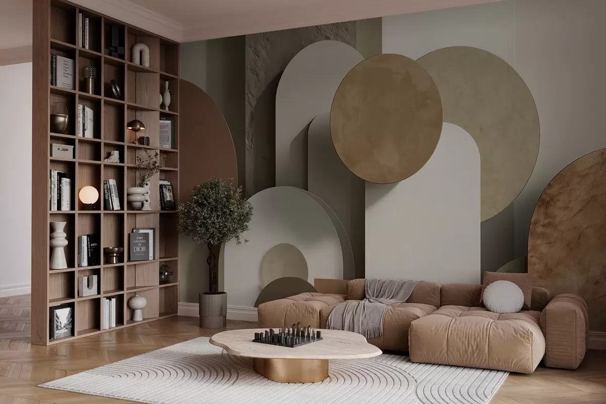 murales de pared geometría con simulación de volumen w04208