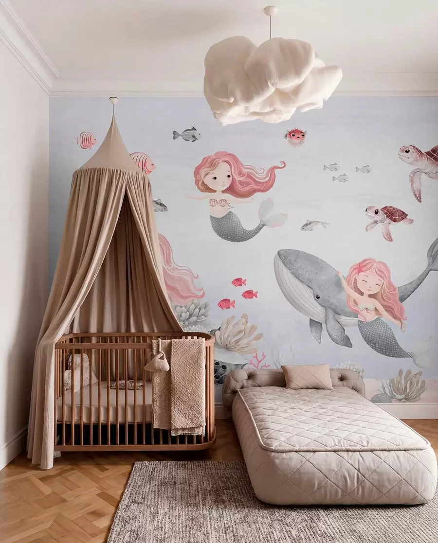 murales de pared Sirenas del mar rosa w04166v1