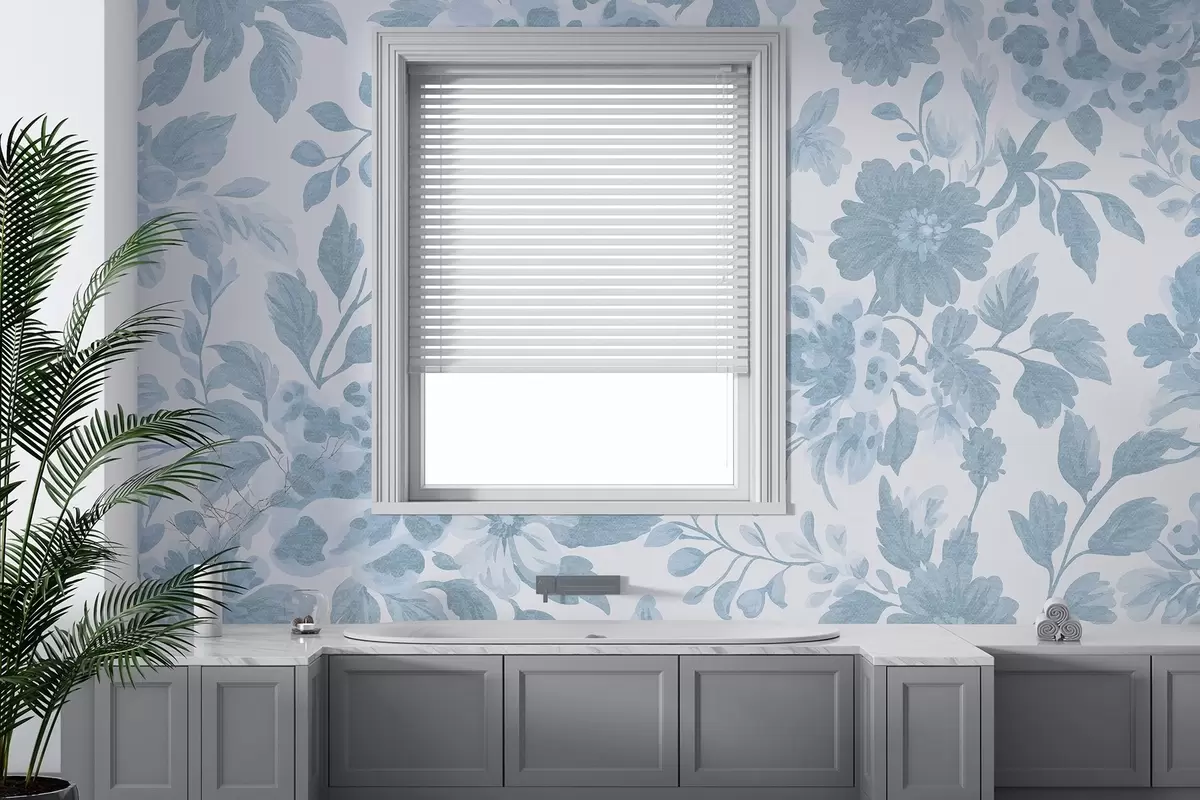 Murales de pared Flores estilo boho con estampado de leopardo, color azul w04114v1 murales de pared Flores estilo boho con estampado de leopardo, color azul w04114v1