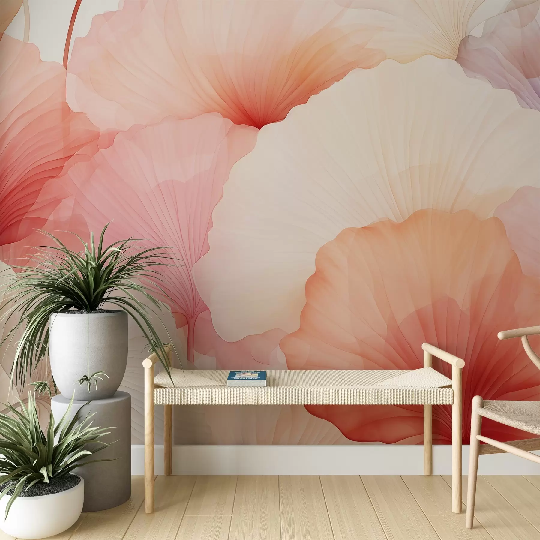 murales de pared flores, pétalos, rosa, pastel, ternura, ligereza w04256