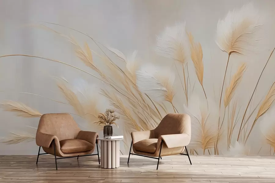 murales de pared Pintura imitación espigas de la Pampa w04266
