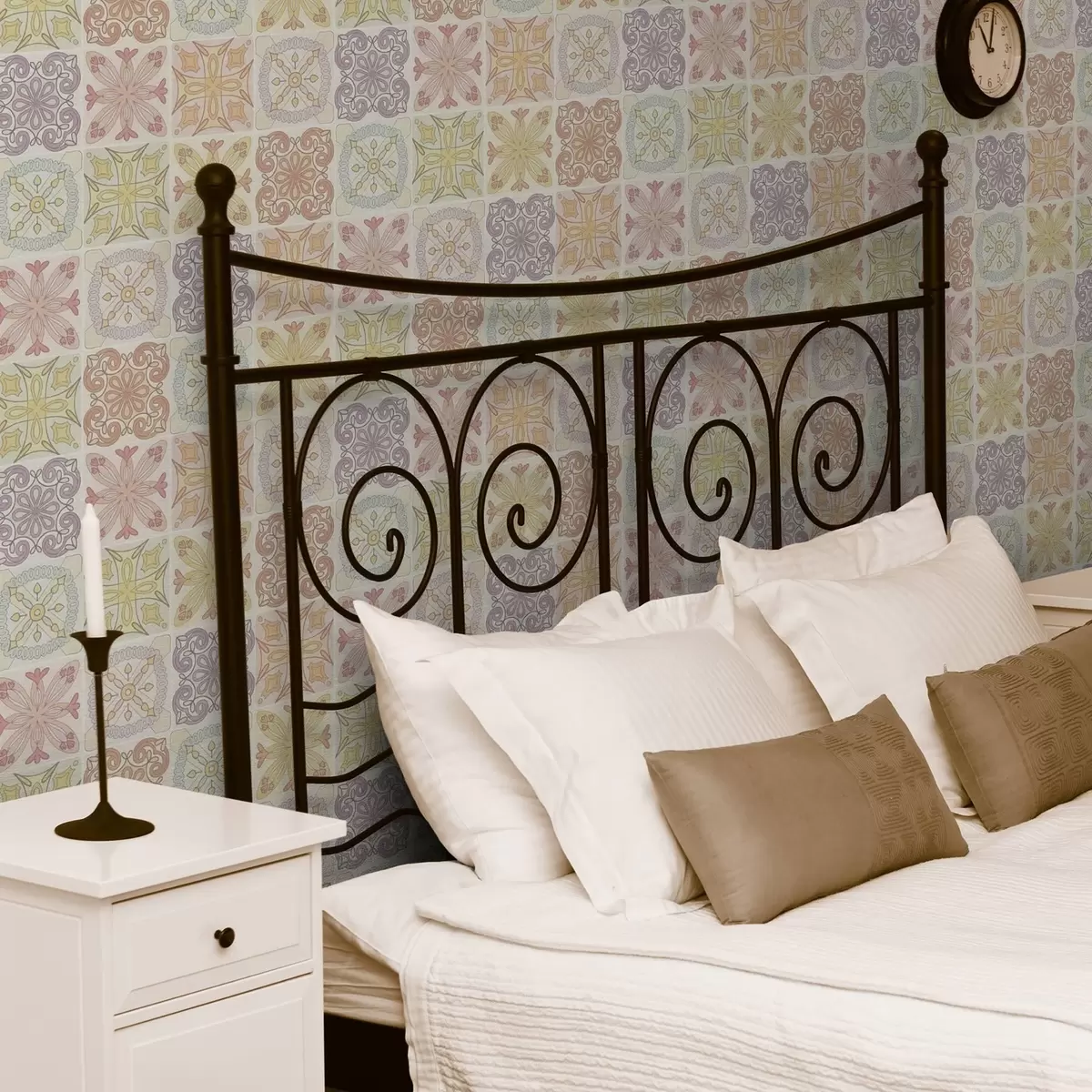Papel pintado Adornos geométricos de azulejos de colores a00284