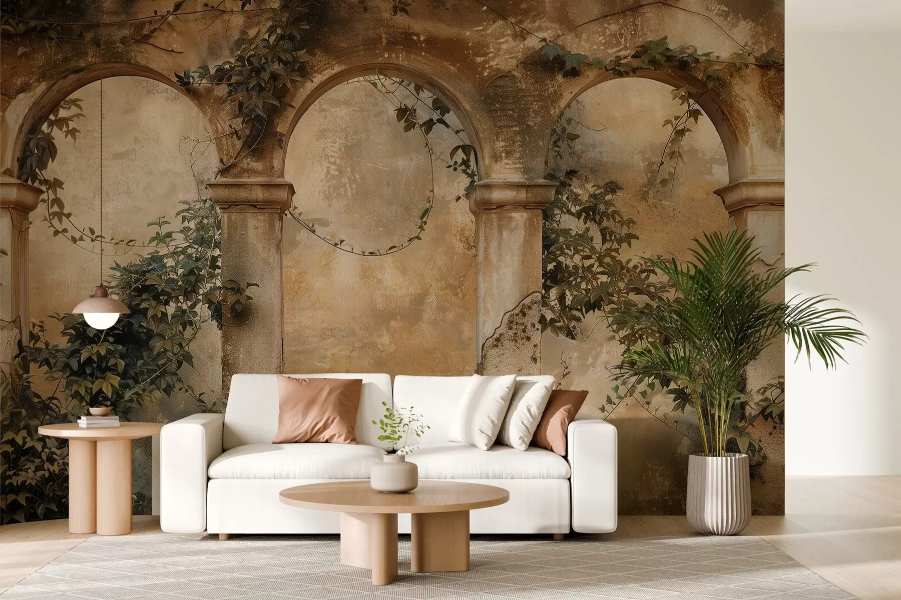 murales de pared arcos retro tintados con hiedra w04304