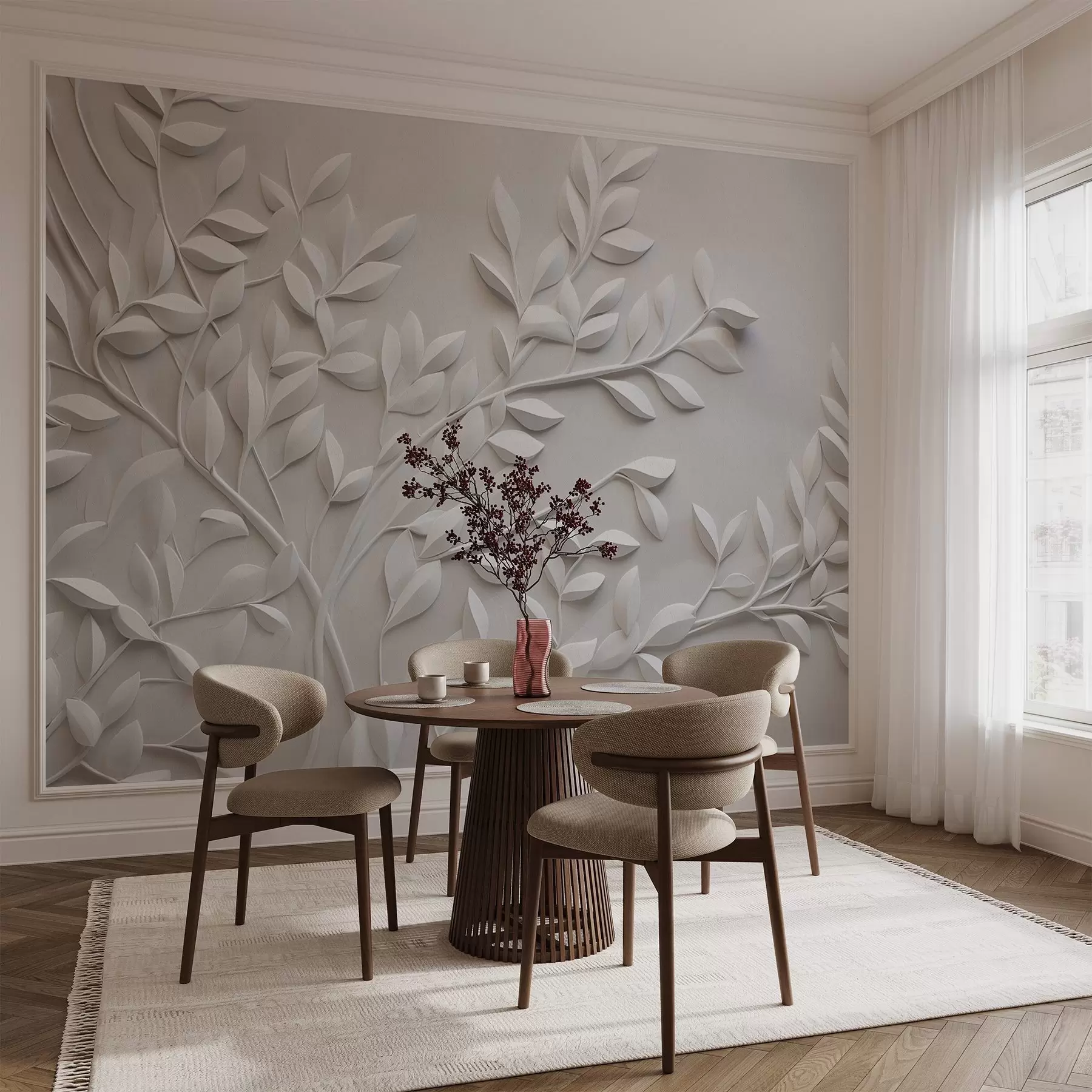 murales de pared Textura monocroma en relieve de la naturaleza w04329